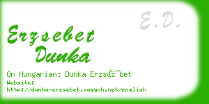 erzsebet dunka business card